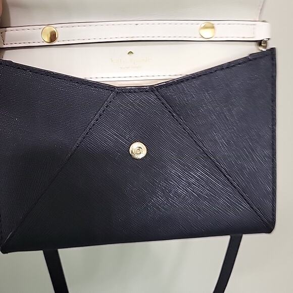 Kate Spade Crossbody Black Cedar Street Mini Leather Envelope  Handbag Purse - Picture 9 of 10